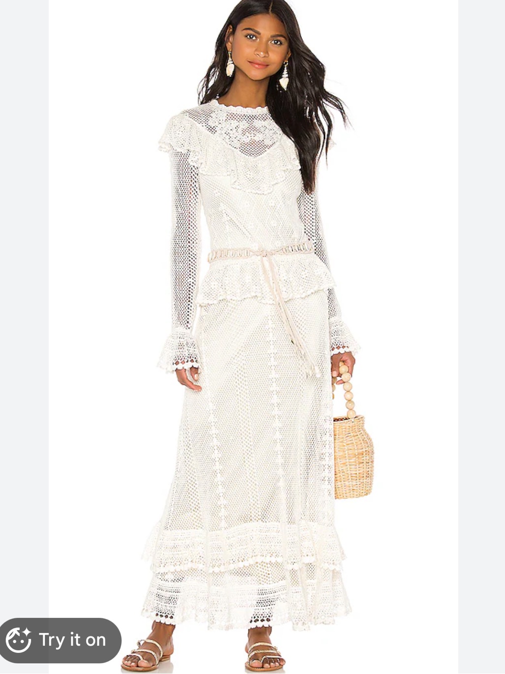 Zimmermann Allia Crochet Maxi Dress Beach Coverup In Ivory — image 5 of 6